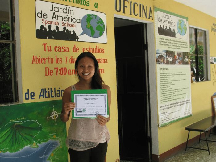 My Spanish course certificate after a 45-day exchange in Guatemala